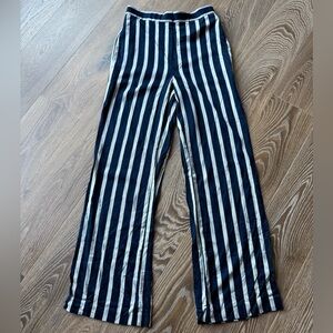 ANN TAYLOR Navy Striped Wide Leg Pants